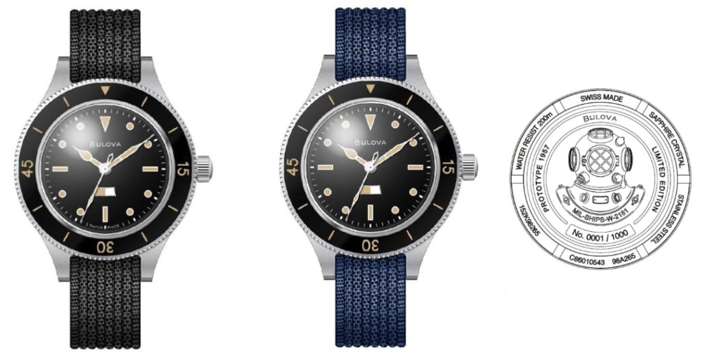 2 verze hodinek Bulova MIL-SHIPS: limitovaná edice Bulova Mil-Ships Limited Edition 98A265 v počtu 1000 ks a téměř stejný model běžné kolekce Bulova Mil-Ships 98A266